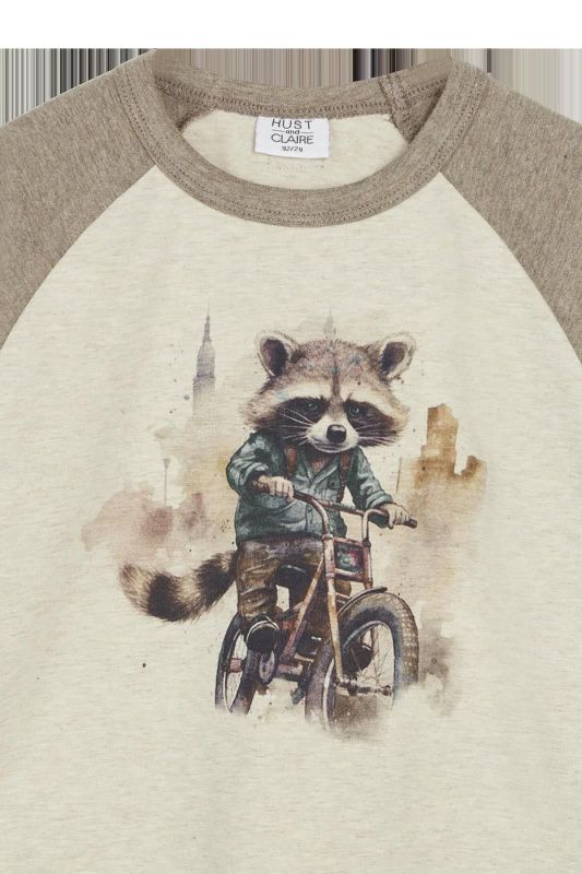 Hust & Claire T-shirt l/s Ecru jongens (Archie T-shirt l/s beaver - 345-00195-14955) - Victor & Camille Destelbergen