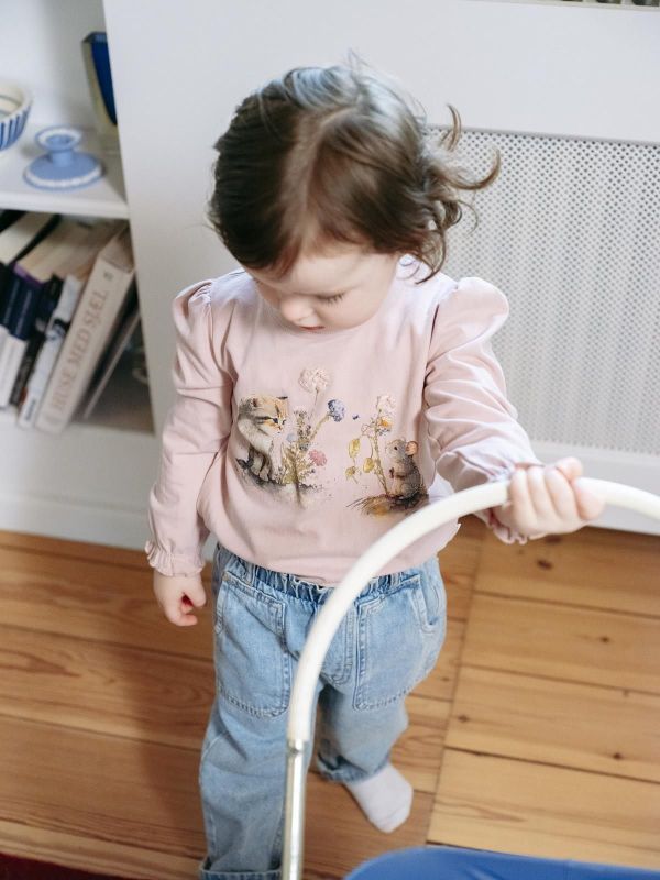 Hust & Claire T-shirt l/s Roze baby meisjes (Asja T-shirt l/s dusty pink - 344-00195-44329) - Victor & Camille Destelbergen