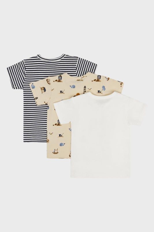 Hust & Claire T-shirt s/s Blauw baby jongens (Asmo T-shirt 3-pack - 342-00595-31020) - Victor & Camille Destelbergen