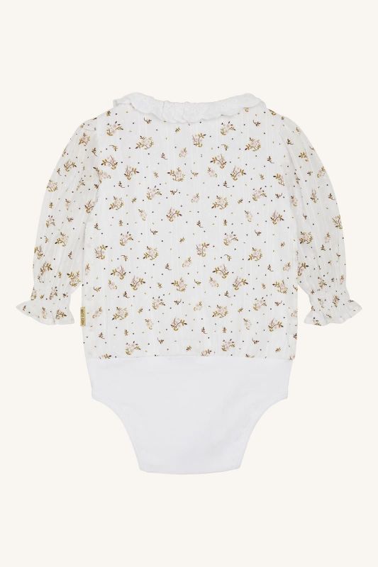 Hust & Claire Romper Ecru baby meisjes (Bernadette shirt sugar - 344-00190-34159) - Victor & Camille Destelbergen