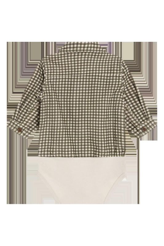 Hust & Claire Romper Bruin baby jongens (Bertil body shirt - 345-00190-31078) - Victor & Camille Destelbergen