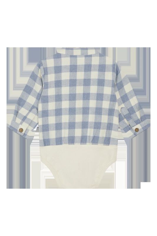 Hust & Claire Hemd Blauw baby jongens (Bertil HC shirt body ocean melange - 344-00190-31045) - Victor & Camille Destelbergen