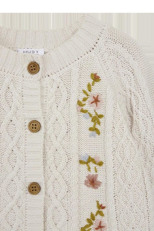 Hust & Claire Gilet Ecru meisjes (Camilia cardigan wheat melange - 344-00193-19959) - Victor & Camille Destelbergen