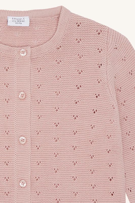 Hust & Claire Gilet Roze meisjes (Caren cardigan dusty rose - 344-00193-44330) - Victor & Camille Destelbergen