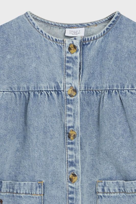 Hust & Claire Jurk Denim blue meisjes (Karline dress denim - 344-00199-19958) - Victor & Camille Destelbergen