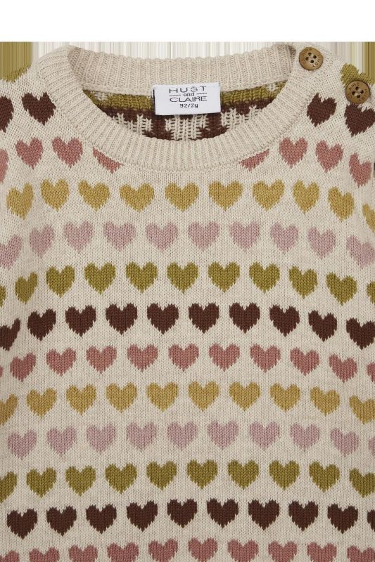 Hust & Claire Knitwear Ecru meisjes (Pani jumper wheat melange - 344-00193-19960) - Victor & Camille Destelbergen