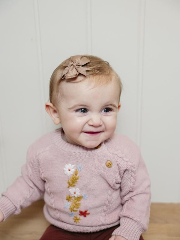 Hust & Claire Knitwear Roze baby meisjes (Panya jumper dusty rose - 344-00193-34153) - Victor & Camille Destelbergen