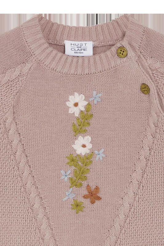 Hust & Claire Knitwear Roze baby meisjes (Panya jumper dusty rose - 344-00193-34153) - Victor & Camille Destelbergen