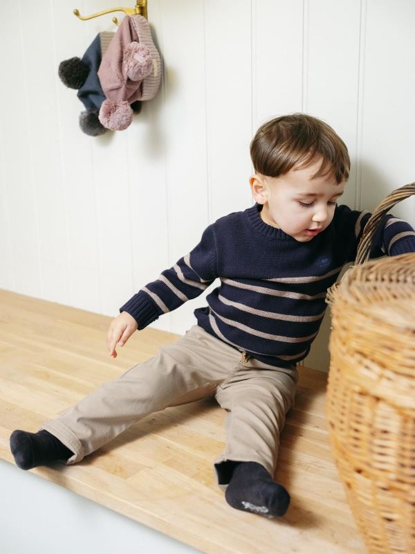 Hust & Claire Knitwear Blauw jongens (Pelle jumper navy - 344-00193-14957) - Victor & Camille Destelbergen