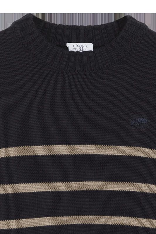 Hust & Claire Knitwear Blauw jongens (Pelle jumper navy - 344-00193-14957) - Victor & Camille Destelbergen