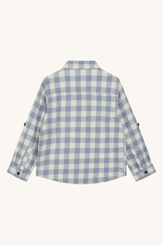 Hust & Claire Hemd Blauw jongens (Rollo shirt ocean melange - 344-00190-22806) - Victor & Camille Destelbergen