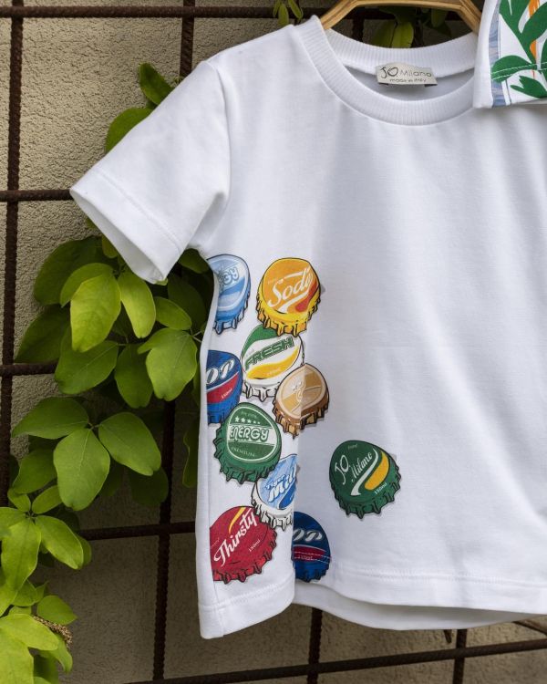J.O. Milano T-shirt s/s Wit jongens (S/s t-shirt soda - 476L6) - Victor & Camille Destelbergen