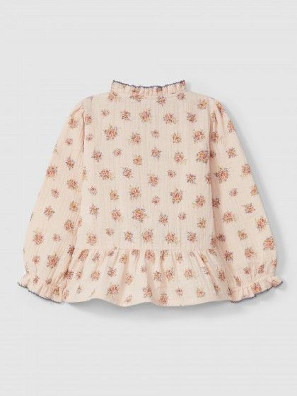 Laranjina Blouse Roze meisjes (Blouse bloemen biologisch katoen - I4262) - Victor & Camille Destelbergen