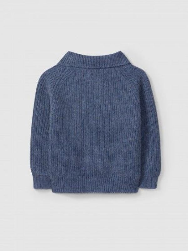 Laranjina Knitwear Blauw jongens (Gebreide trui met kraag - I4216) - Victor & Camille Destelbergen