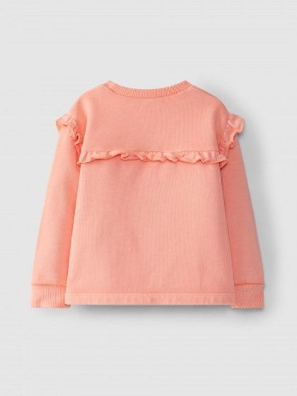 Laranjina Sweater Roze meisjes (Pluche sweatshirt met ruches - V4713) - Victor & Camille Destelbergen