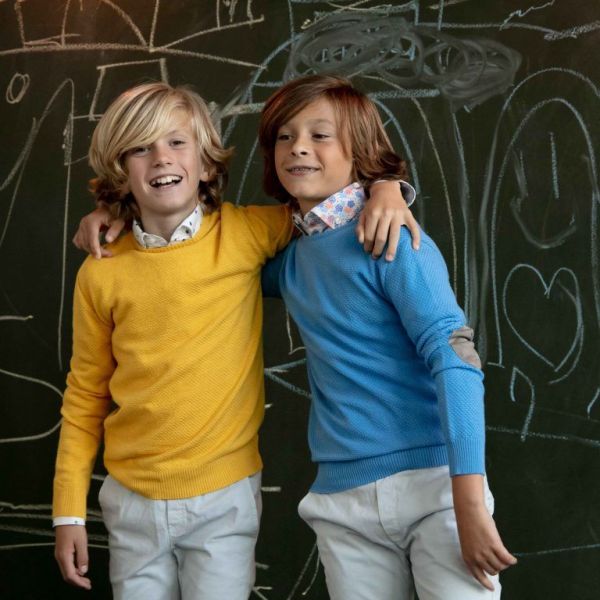 Matisse & Henri Knitwear Geel jongens (Pull Staf knitwear Citron Yellow - I464) - Victor & Camille Destelbergen