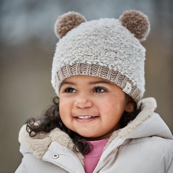 Maximo Muts Beige baby meisjes (Mini-hat, 2 pompons jersey lining - 33574-291200) - Victor & Camille Destelbergen