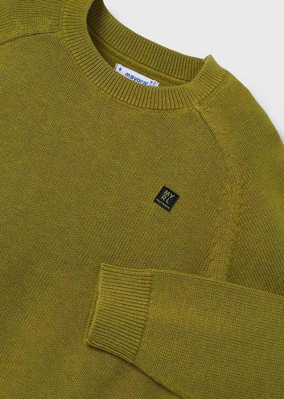 Mayoral Sweater Groen jongens (Basic crew neck jumper pesto - 311-065) - Victor & Camille Destelbergen