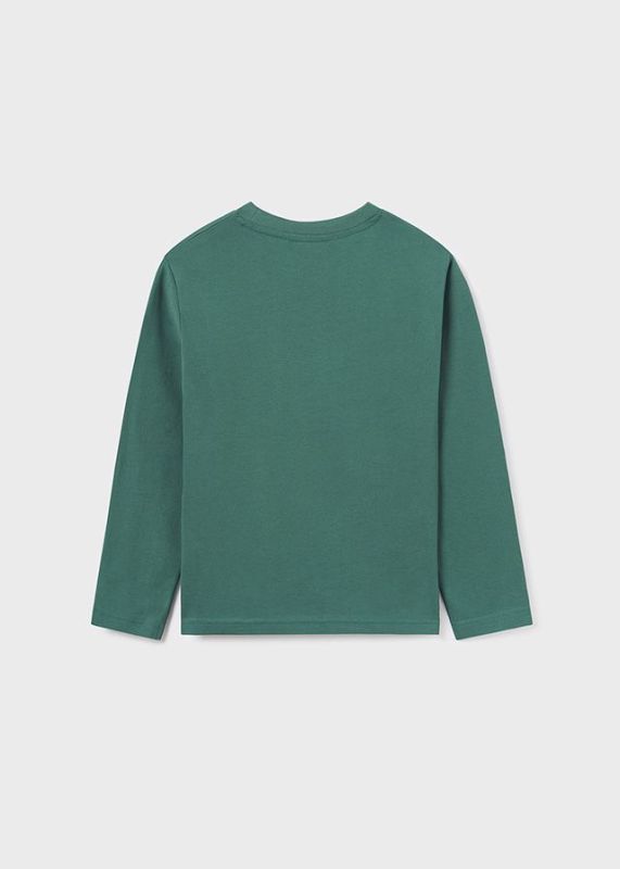 Mayoral T-shirt l/s Groen jongens (Basic l/s shirt 'unscripted' mint - 842-010) - Victor & Camille Destelbergen