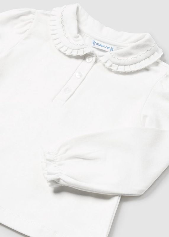 Mayoral T-shirt l/s Wit baby meisjes (Basic polo natural - 104-031) - Victor & Camille Destelbergen