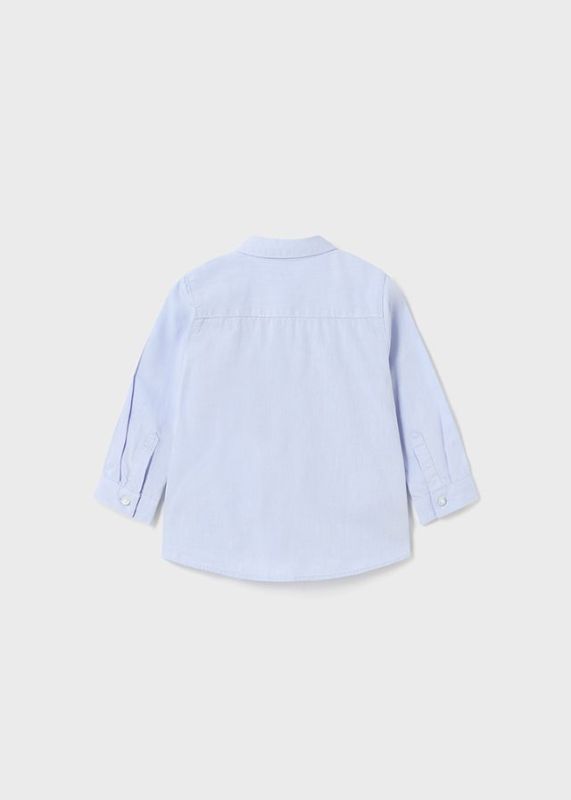 Mayoral Hemd Blauw baby jongens (Basic shirt l/s hemd light blue - 124-025) - Victor & Camille Destelbergen