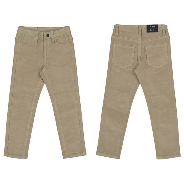 Mayoral Broek Beige jongens (Basic slim fit cord trousers walnut - 537-046) - Victor & Camille Destelbergen