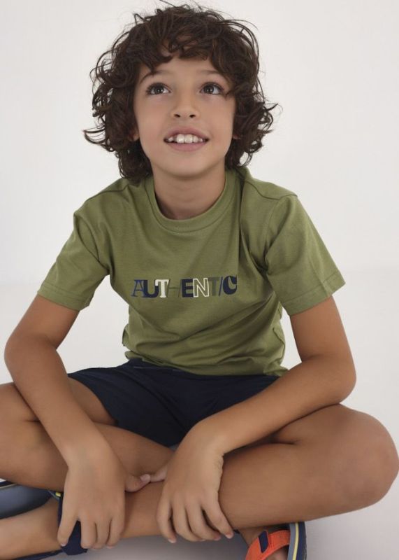 Mayoral T-shirt s/s Groen jongens (Basic T-shirt s/s leaf - 840-015) - Victor & Camille Destelbergen