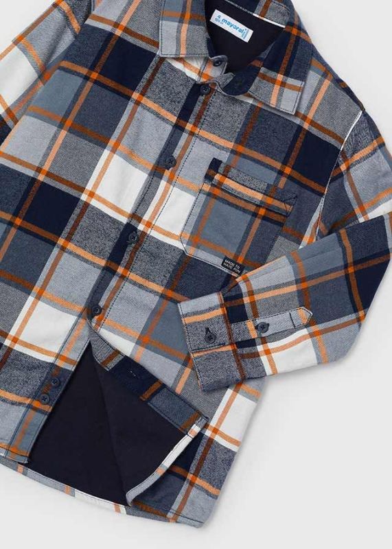 Mayoral Hemd Multi jongens (Checked overshirt carrot - 4107-081) - Victor & Camille Destelbergen