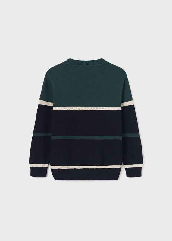 Mayoral Knitwear Groen jongens (Color-Block jersey pull dark mint - 7385-060) - Victor & Camille Destelbergen