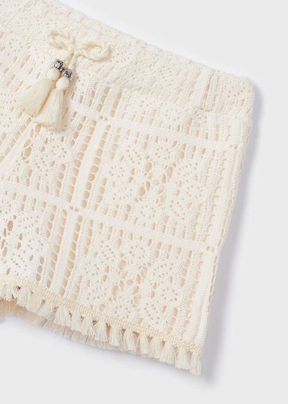 Mayoral Short Offwhite meisjes (Crochet knit shorts - 3208-075) - Victor & Camille Destelbergen