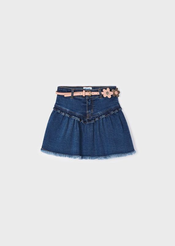 Mayoral Rok Denim blue meisjes (Denim skirt with belt medium - 4905-075) - Victor & Camille Destelbergen