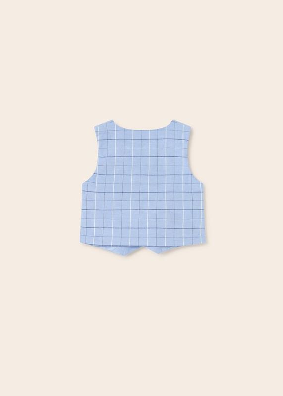 Mayoral Debardeur Blauw baby jongens (Dressy linen vest lightblue - 1371-081) - Victor & Camille Destelbergen