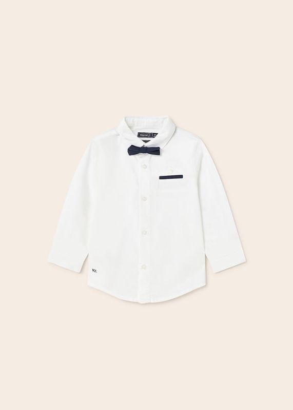 Mayoral Hemd Wit baby jongens (Dressy shirt l/s white - 1115-040) - Victor & Camille Destelbergen