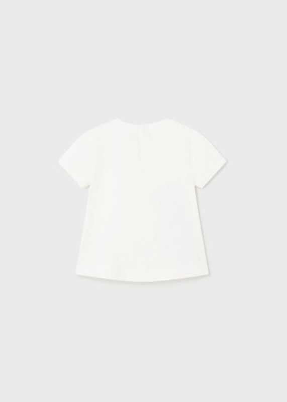 Mayoral T-shirt s/s Offwhite baby meisjes (Een basis natural' s/s shirt - 1014-037) - Victor & Camille Destelbergen