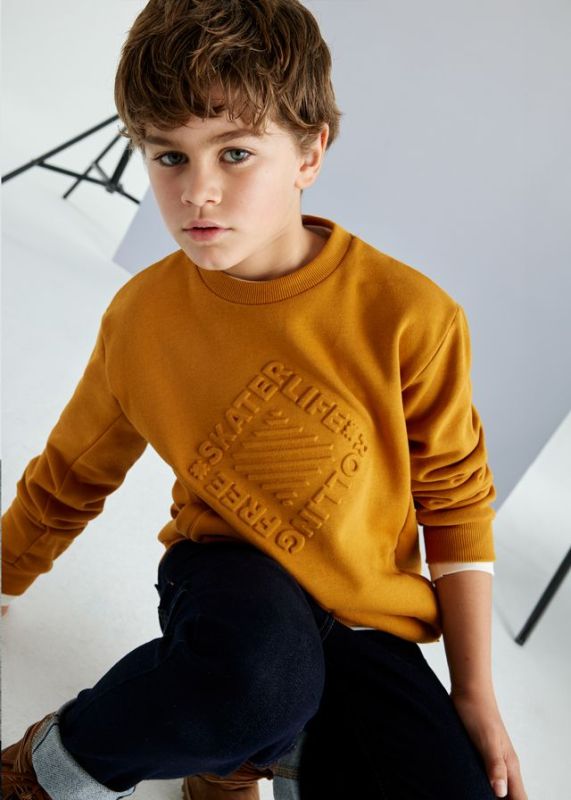 Mayoral Sweater Bruin jongens (Embossed sweater amber - 7448-082) - Victor & Camille Destelbergen