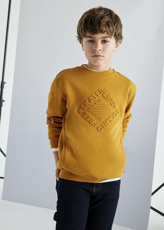 Mayoral Sweater Bruin jongens (Embossed sweater amber - 7448-082) - Victor & Camille Destelbergen