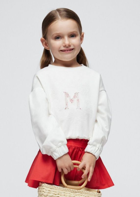 Mayoral Sweater Offwhite meisjes (Embroidered pullover natural - 3468-074) - Victor & Camille Destelbergen