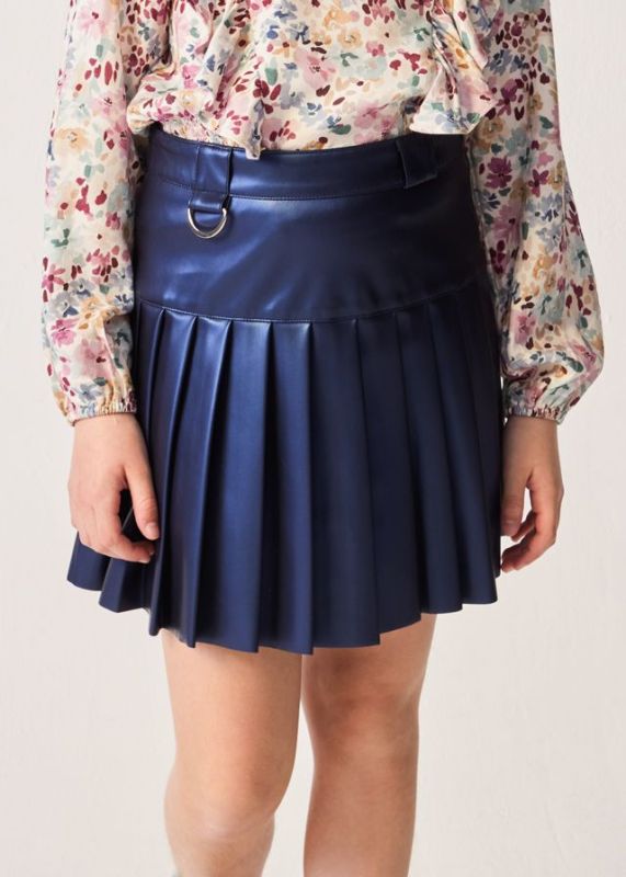 Mayoral Rok Blauw meisjes (Faux leather skirt dark - 7952-086) - Victor & Camille Destelbergen