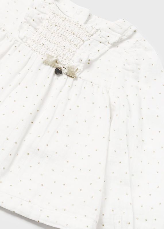 Mayoral Blouse Ecru baby meisjes (Gauze blouse nat-champa - 2195-058) - Victor & Camille Destelbergen