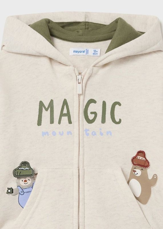 Mayoral Hoodie Offwhite baby jongens (Hoodie with zip H. latte - 2475-036) - Victor & Camille Destelbergen