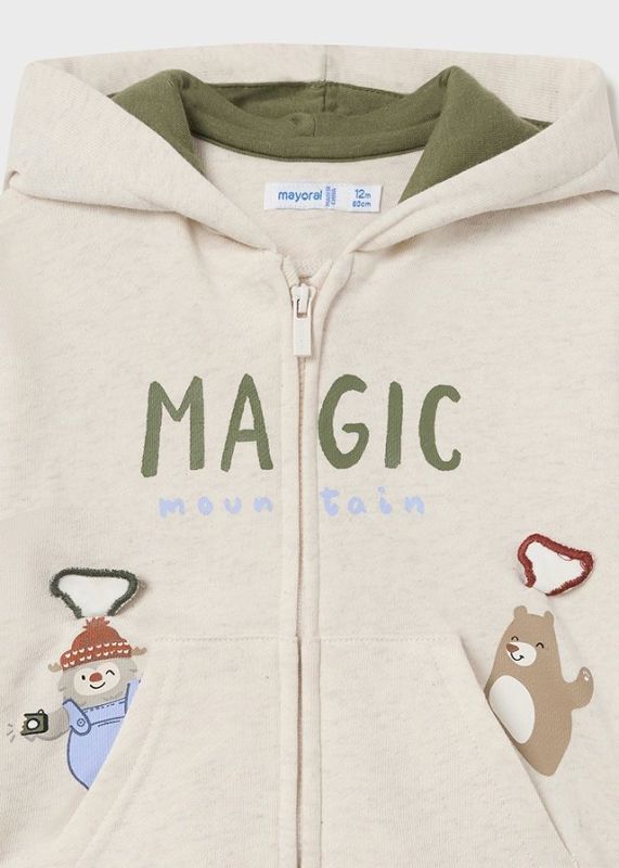 Mayoral Hoodie Offwhite baby jongens (Hoodie with zip H. latte - 2475-036) - Victor & Camille Destelbergen