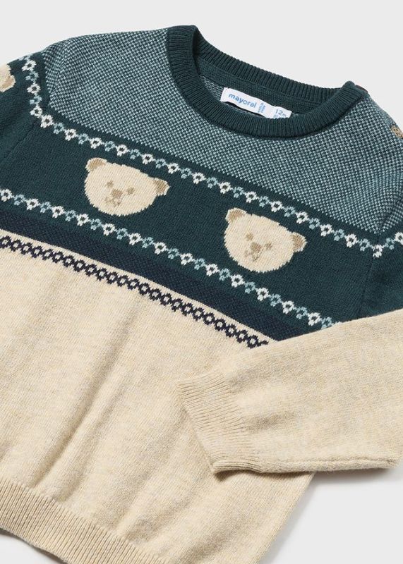 Mayoral Knitwear Beige baby jongens (Jacquard jumper jade - 2311-035) - Victor & Camille Destelbergen