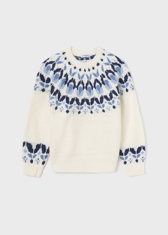 Mayoral Knitwear Blauw meisjes (Jacquard jumper - 7303-048) - Victor & Camille Destelbergen