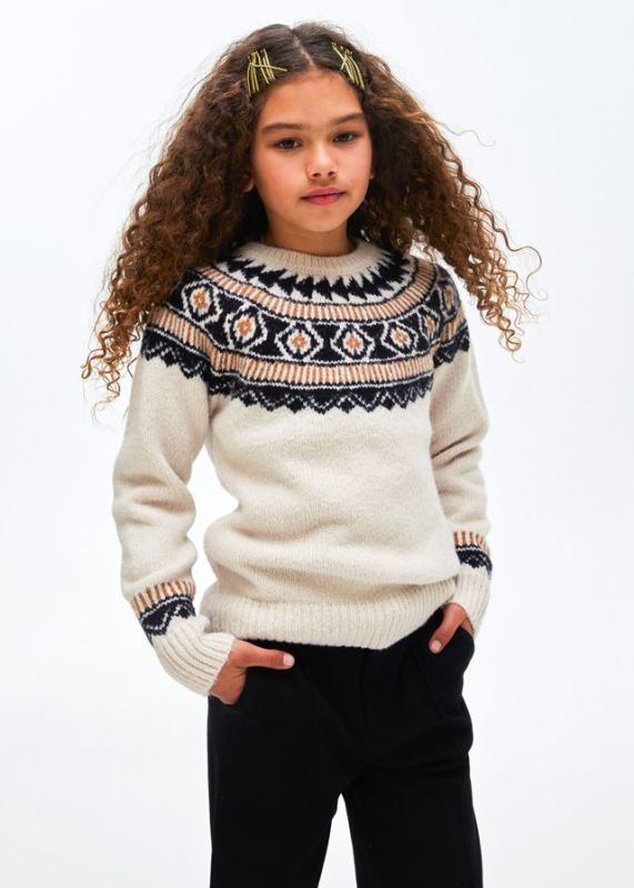 Mayoral Knitwear Ecru meisjes (Jacquard jumper - 7303-047) - Victor & Camille Destelbergen