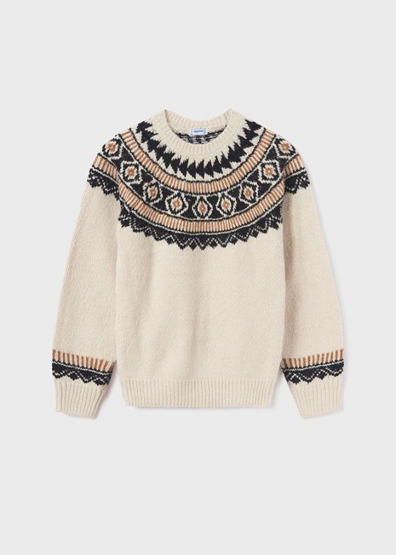 Mayoral Knitwear Ecru meisjes (Jacquard jumper - 7303-047) - Victor & Camille Destelbergen