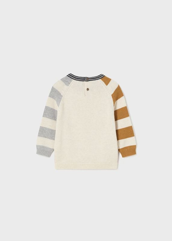 Mayoral Knitwear Blauw baby jongens (Jumper cream stripes - 2322-072) - Victor & Camille Destelbergen