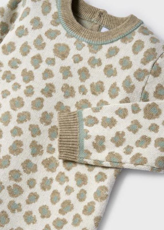 Mayoral Jurk Groen baby meisjes (Knit dress tijgerprint - 2953-016) - Victor & Camille Destelbergen