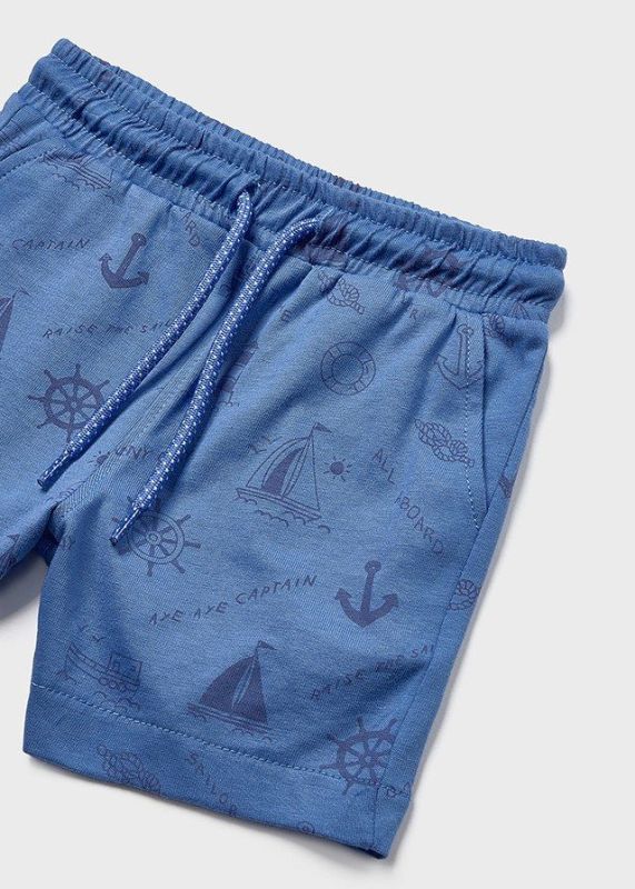 Mayoral Set T-shirt + short Multi baby jongens (knit printed bermuda set atlantic - 1647-010) - Victor & Camille Destelbergen