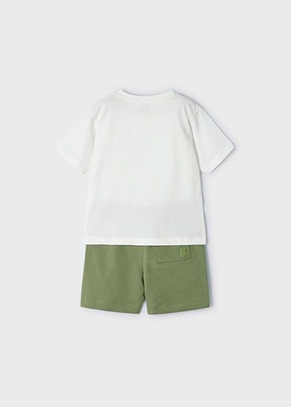 Mayoral Set T-shirt + short Groen jongens (Knit set shirt s/s + short jungle - 3605-010) - Victor & Camille Destelbergen