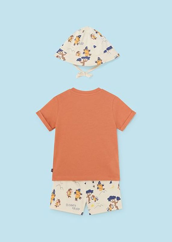 Mayoral Set T-shirt + short Multi baby jongens (Knit set w/bucket head - 1653-089) - Victor & Camille Destelbergen